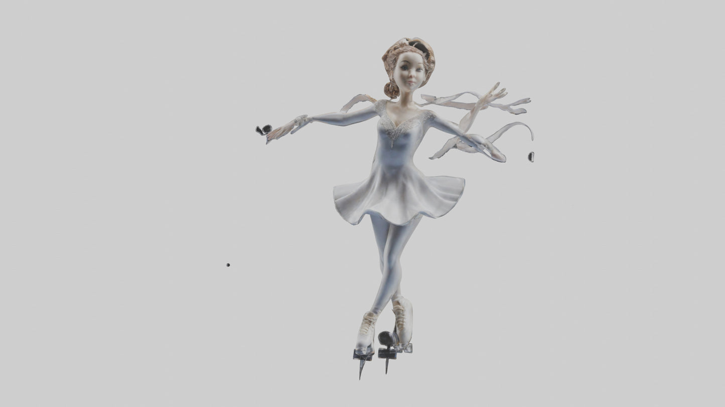 3D model Figure Skater Performing Spin statue model VR / AR / low-poly