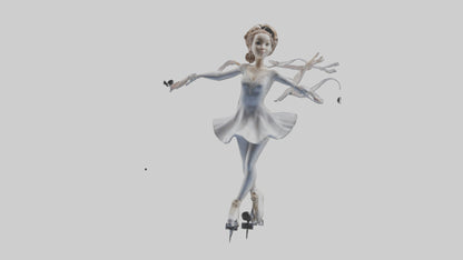 3D model Figure Skater Performing Spin statue model VR / AR / low-poly