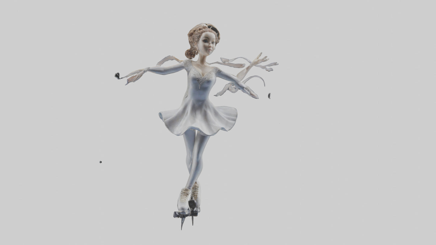 3D model Figure Skater Performing Spin statue model VR / AR / low-poly