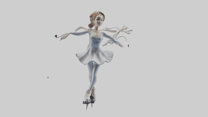 3D model Figure Skater Performing Spin statue model VR / AR / low-poly
