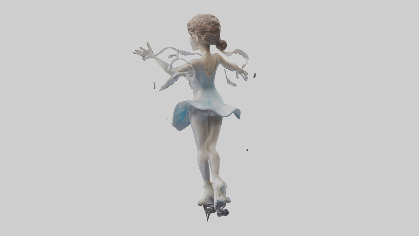 3D model Figure Skater Performing Spin statue model VR / AR / low-poly