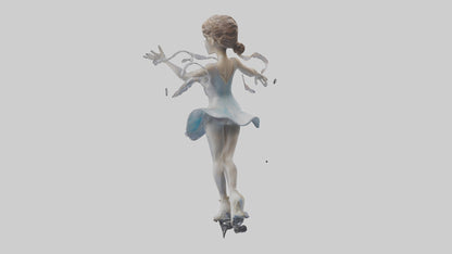 3D model Figure Skater Performing Spin statue model VR / AR / low-poly