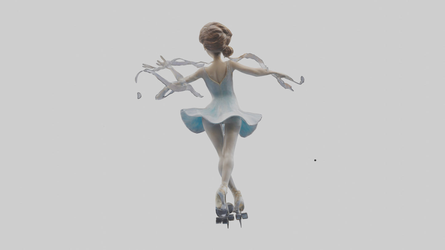 3D model Figure Skater Performing Spin statue model VR / AR / low-poly