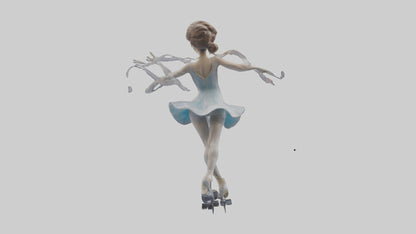 3D model Figure Skater Performing Spin statue model VR / AR / low-poly