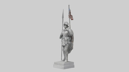 3D model Final Glory Soldier Statue model VR / AR / low-poly