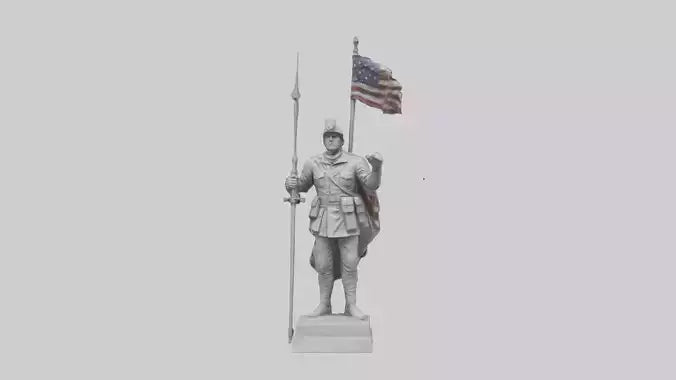 3D model Final Glory Soldier Statue model VR / AR / low-poly