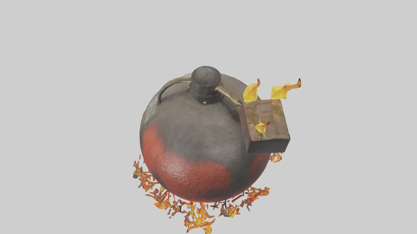 3D model Fire Bomb model VR / AR / low-poly