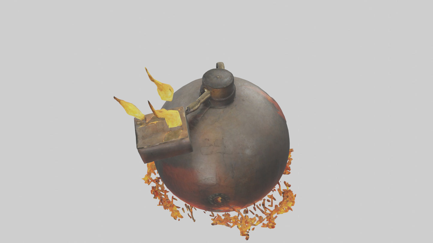 3D model Fire Bomb model VR / AR / low-poly