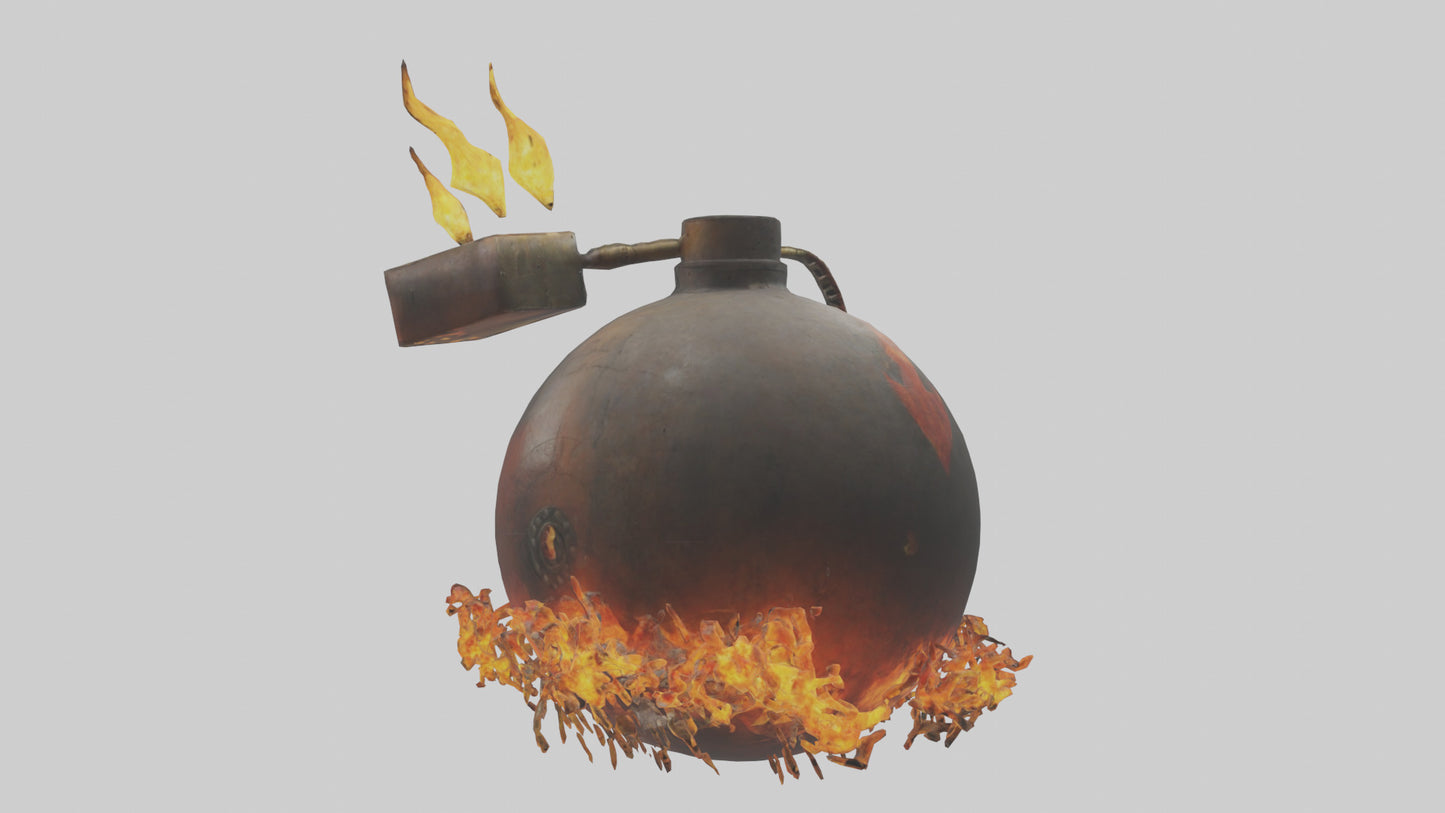 3D model Fire Bomb model VR / AR / low-poly
