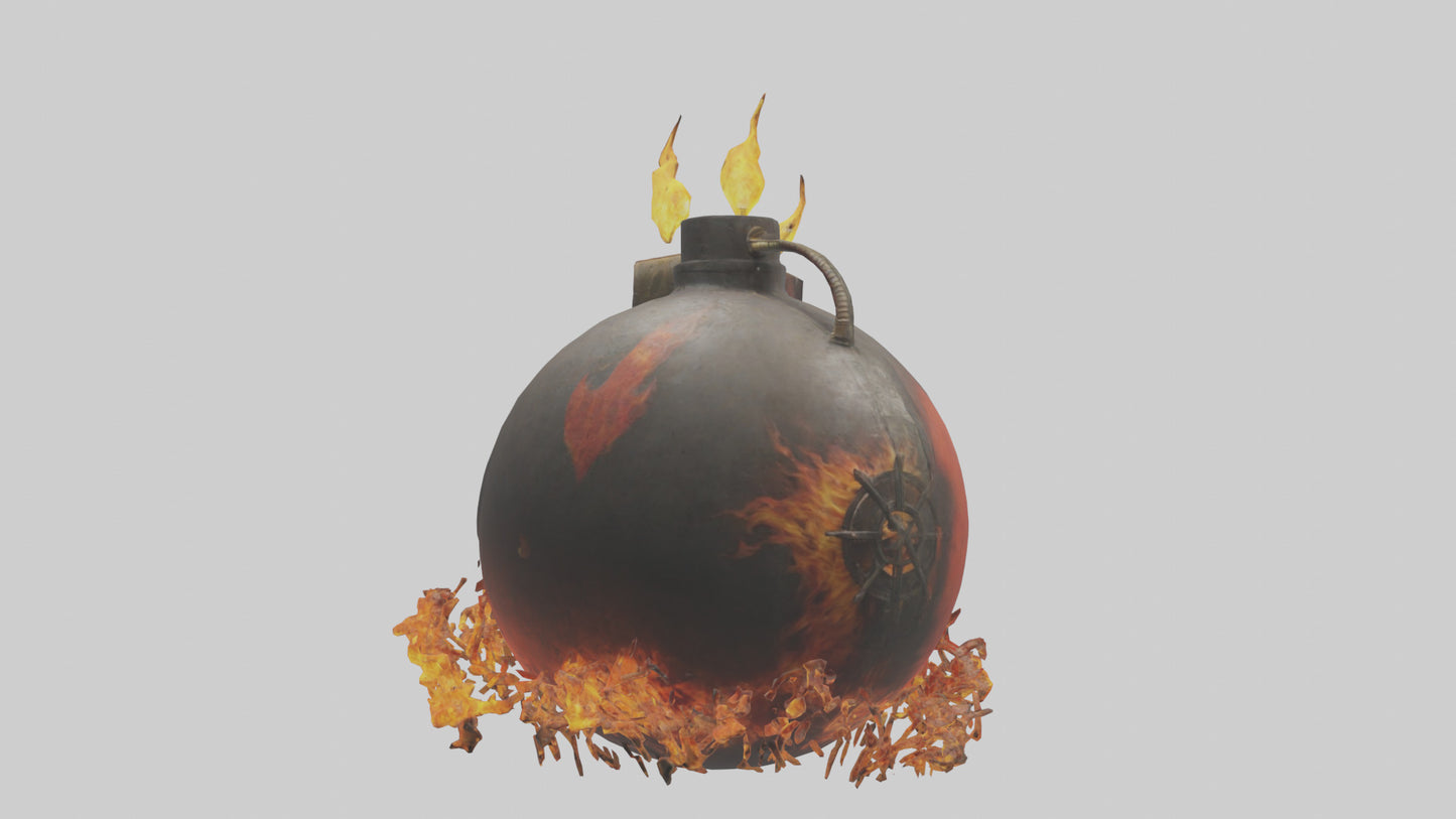3D model Fire Bomb model VR / AR / low-poly