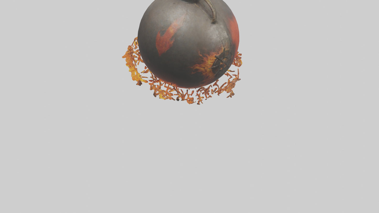 3D model Fire Bomb model VR / AR / low-poly