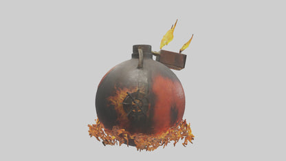 3D model Fire Bomb model VR / AR / low-poly
