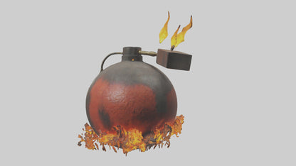 3D model Fire Bomb model VR / AR / low-poly