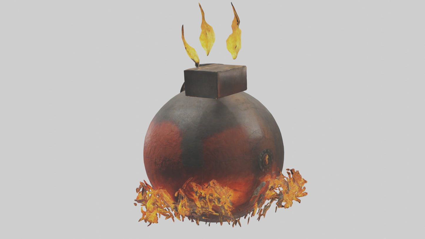 3D model Fire Bomb model VR / AR / low-poly