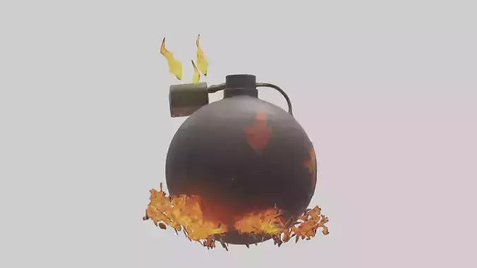 3D model Fire Bomb model VR / AR / low-poly