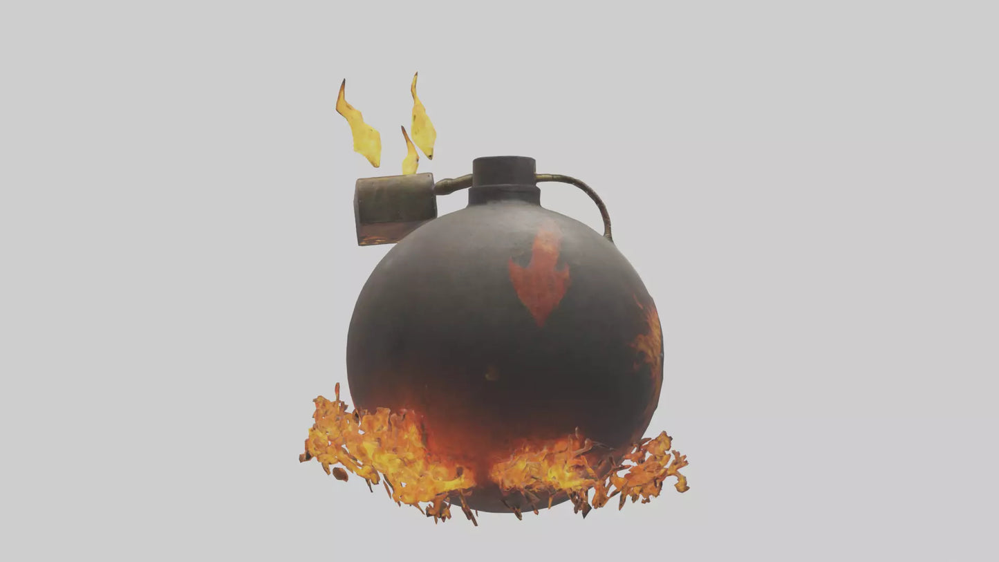 3D model Fire Bomb model VR / AR / low-poly
