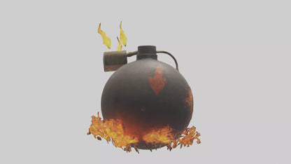 3D model Fire Bomb model VR / AR / low-poly