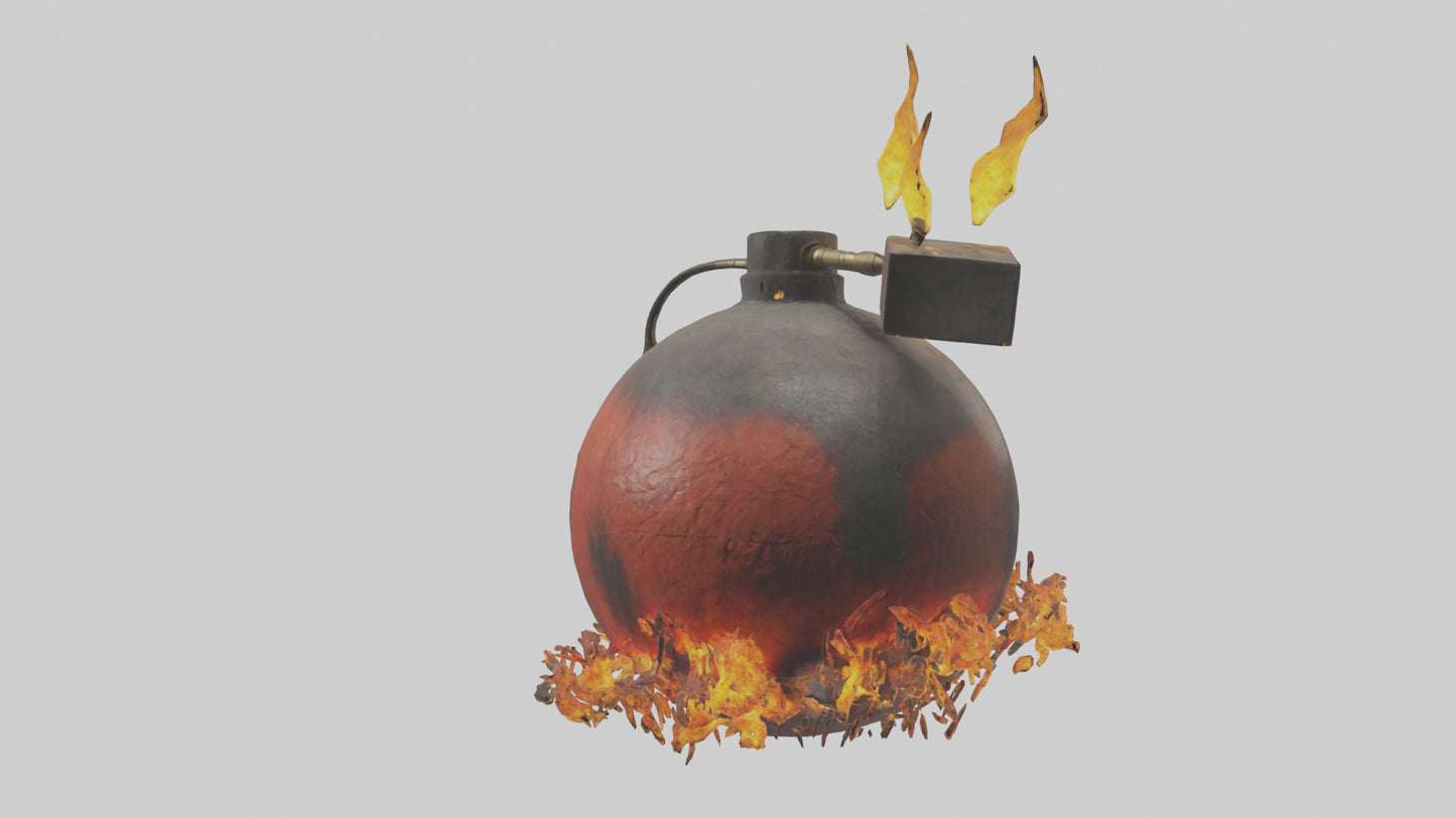 3D model Fire Bomb model VR / AR / low-poly