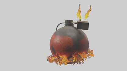 3D model Fire Bomb model VR / AR / low-poly
