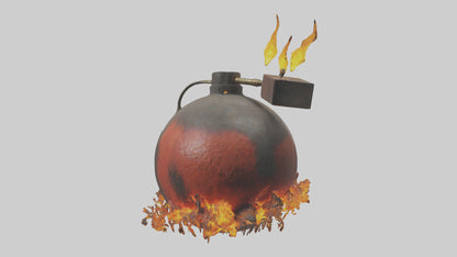3D model Fire Bomb model VR / AR / low-poly