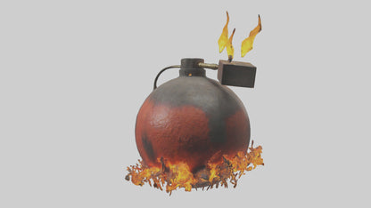 3D model Fire Bomb model VR / AR / low-poly