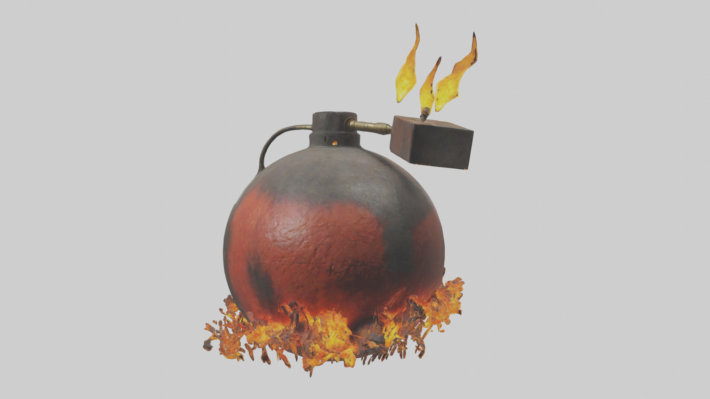 3D model Fire Bomb model VR / AR / low-poly