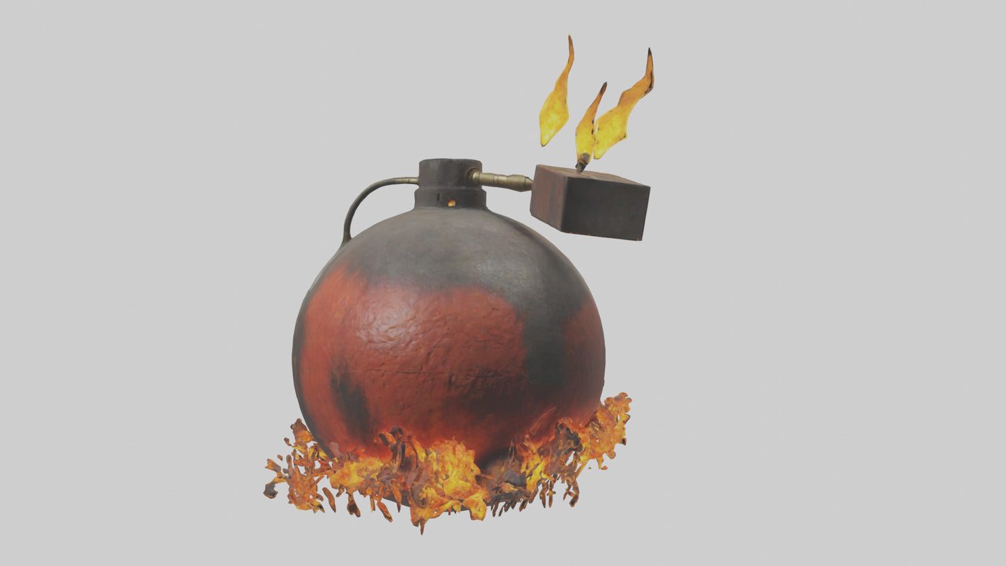3D model Fire Bomb model VR / AR / low-poly