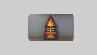 3D model Fire Hazard Area Danger Sign model VR / AR / low-poly