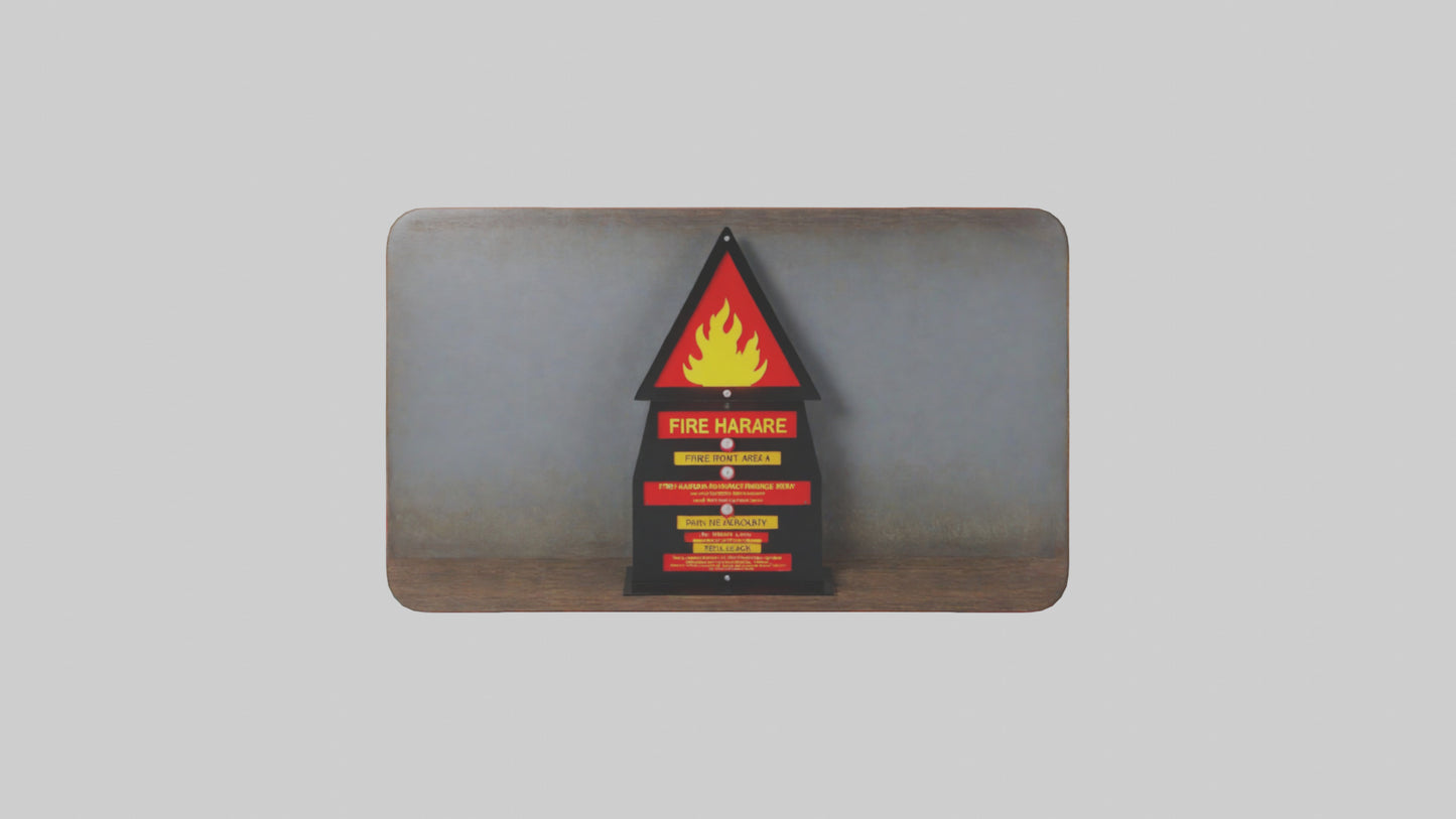 3D model Fire Hazard Area Danger Sign model VR / AR / low-poly