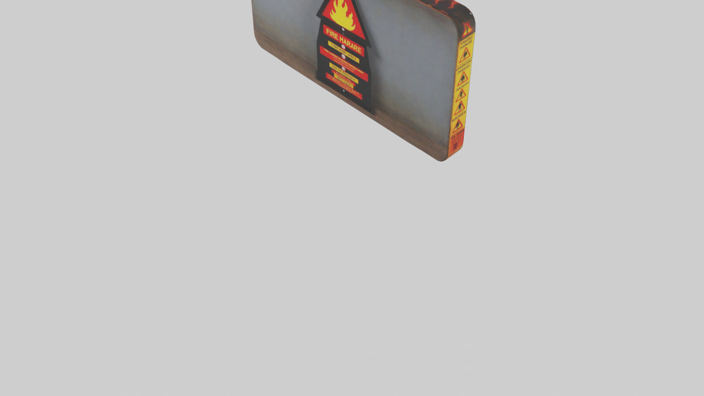 3D model Fire Hazard Area Danger Sign model VR / AR / low-poly