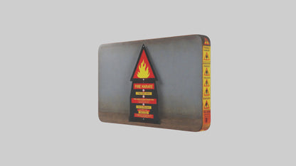 3D model Fire Hazard Area Danger Sign model VR / AR / low-poly