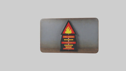 3D model Fire Hazard Area Danger Sign model VR / AR / low-poly