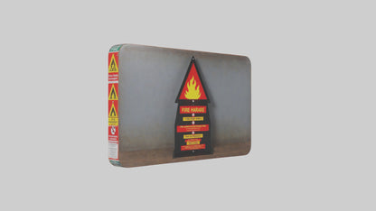 3D model Fire Hazard Area Danger Sign model VR / AR / low-poly