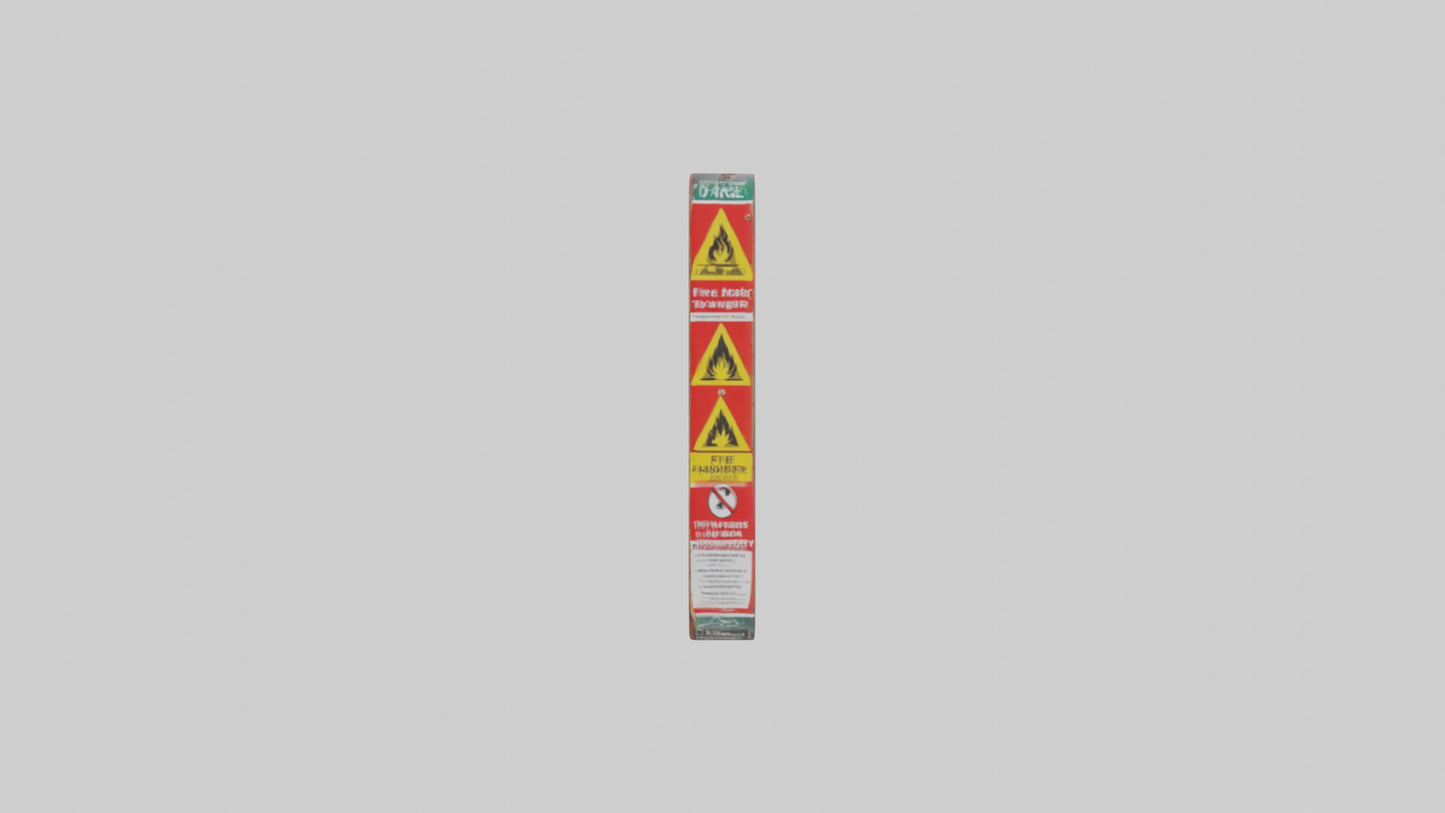 3D model Fire Hazard Area Danger Sign model VR / AR / low-poly