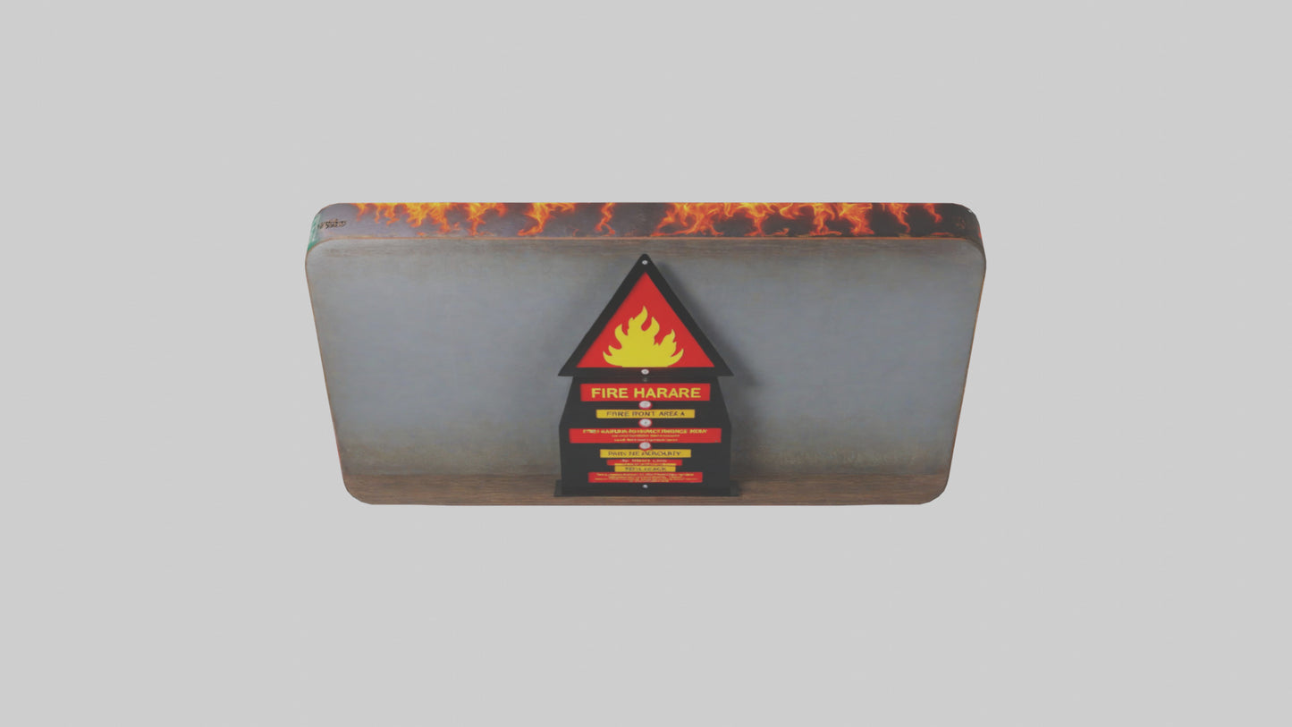3D model Fire Hazard Area Danger Sign model VR / AR / low-poly
