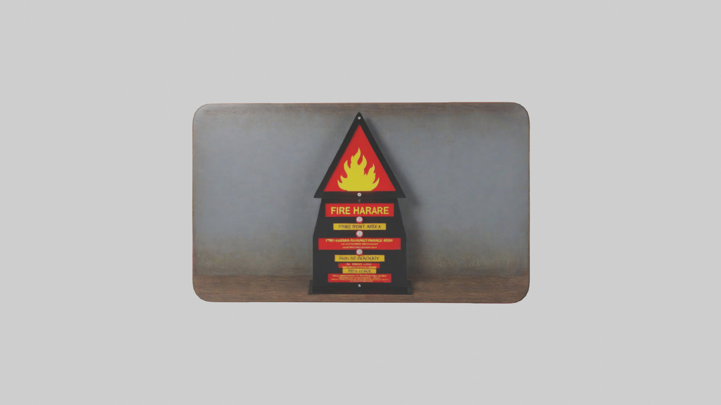 3D model Fire Hazard Area Danger Sign model VR / AR / low-poly