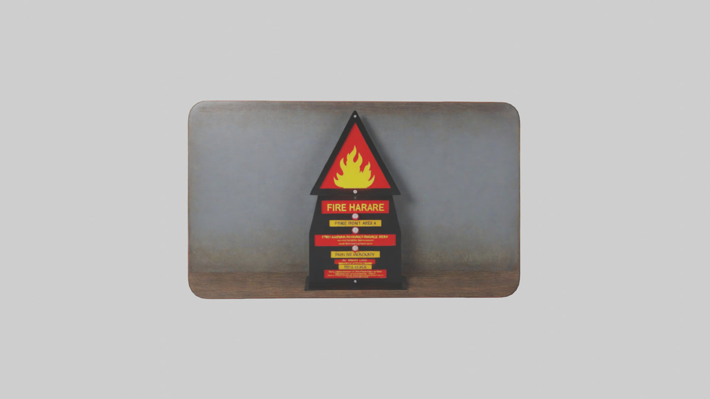 3D model Fire Hazard Area Danger Sign model VR / AR / low-poly