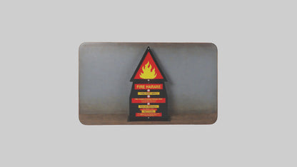 3D model Fire Hazard Area Danger Sign model VR / AR / low-poly