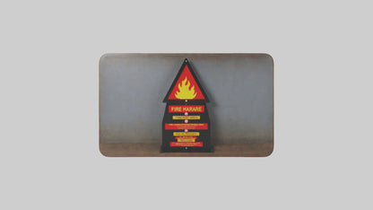 3D model Fire Hazard Area Danger Sign model VR / AR / low-poly