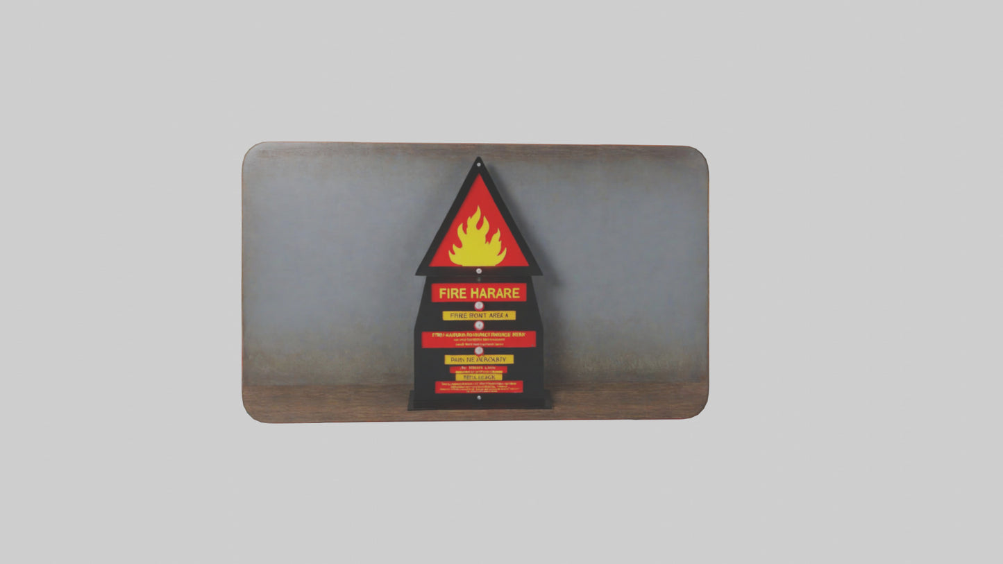 3D model Fire Hazard Area Danger Sign model VR / AR / low-poly