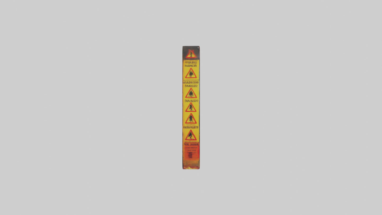 3D model Fire Hazard Area Danger Sign model VR / AR / low-poly
