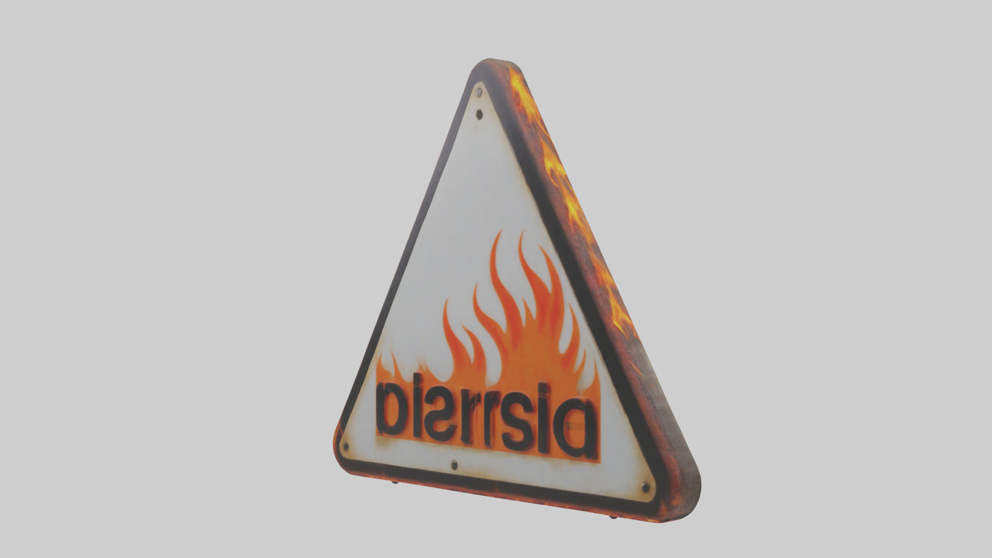 Fire Hazard Warning Sign model 3D model