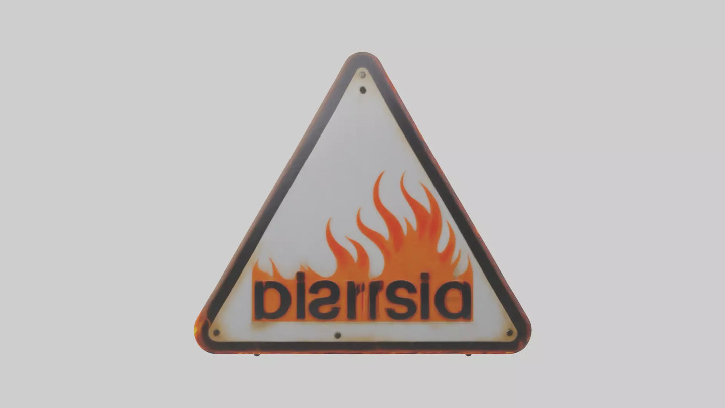Fire Hazard Warning Sign model 3D model