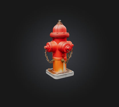 3D model fire hydrant 2 VR / AR / low-poly