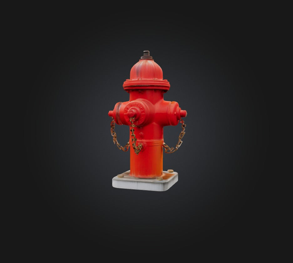 3D model fire hydrant 2 VR / AR / low-poly