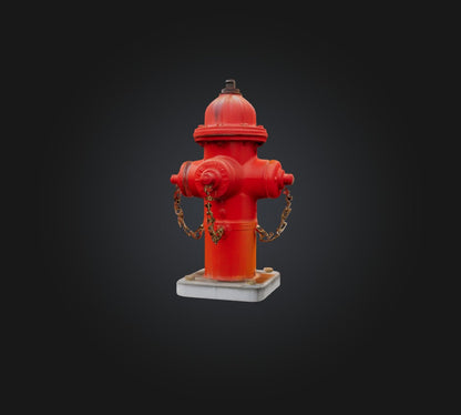3D model fire hydrant 2 VR / AR / low-poly