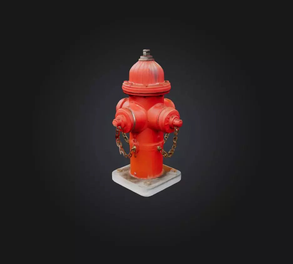 3D model fire hydrant 2 VR / AR / low-poly