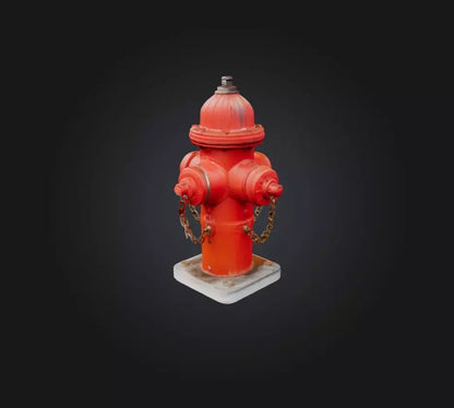 3D model fire hydrant 2 VR / AR / low-poly