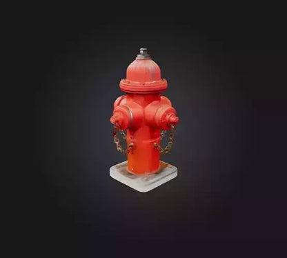 3D model fire hydrant 2 VR / AR / low-poly