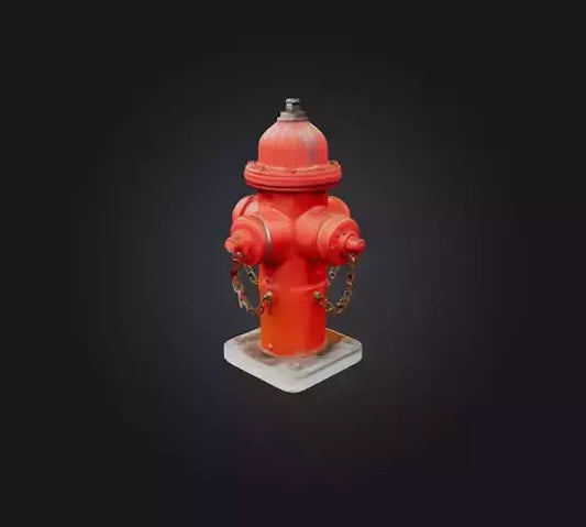 3D model fire hydrant 2 VR / AR / low-poly